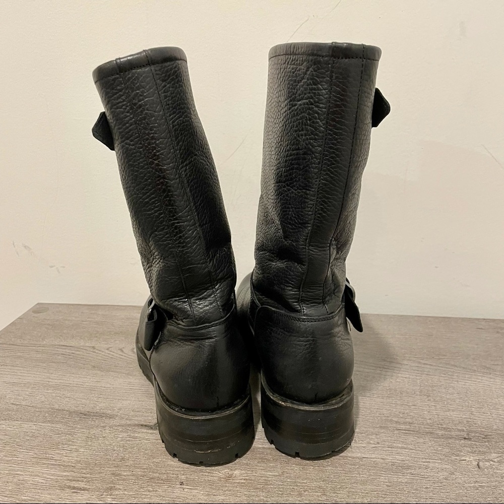 FRYE Natalie Mid Engineer Lug Shearling Boots - Picture 6 of 9